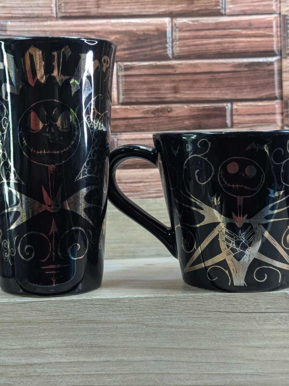 Jack Skellington Nightmare Before Christmas Coffee Mug Set Disney Store 5.5"3.5"